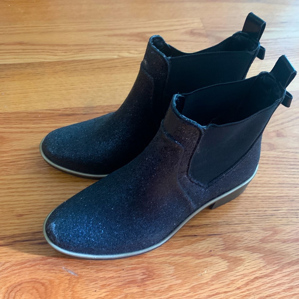Kate Spade Black Glitter Rainboot